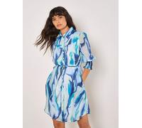 Apricot Apricot Blue Painterly Swirls Shirt Dress Blue 18