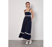 Apricot Apricot Blue Rick Rack Trim Trapeze Midaxi Dress Blue EU 36 (UK 8)