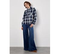 Apricot Apricot Blue Washed Check Western Shirt Blue 12