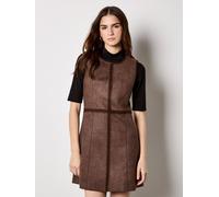Apricot Apricot Brown Blanket Stitch Detail Suedette Dress Brown EU 42 (UK 14)