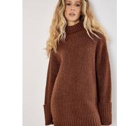 Apricot Apricot Brown Text Boucle Fisherman Jumper Dress Brown EU 36 (UK 8)