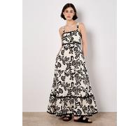 Apricot Apricot Cream Monochrome Big Scale Sarasa Midi Dress Cream 10