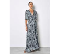 Apricot Apricot Floral Chiffon Shimmer Maxi Dress Bleu 36