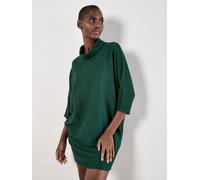 Apricot Apricot Green Cable Soft Touch Mock Neck Dress Green L (EU 44-46)