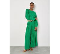 Apricot Apricot Green Cuff Crop Open Back Batwing Top