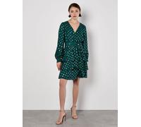 Apricot Apricot Green Foil Spot Layered Long Sleeves Dress Green EU 46 (UK 18)