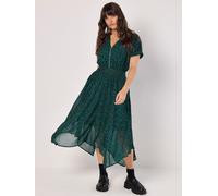 Apricot Apricot Green Square Print Chiffon Zip Dress Green 12