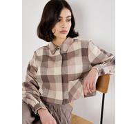Apricot Apricot Grey Buffalo Check Cropped Shirt Grey 12