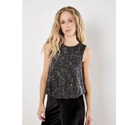 Apricot Apricot Grey Chevron Sequin Blouse