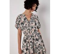 Apricot Apricot Grey Smocked Waist Print Dress Grey 10