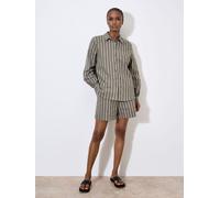 Apricot Apricot Grey Striped Cotton Linen Mix Shirt Grey EU 36 (UK 8)