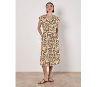 Apricot Apricot Natural Belted Leaf Print Shirt Dress Natural EU 40 (UK 12)
