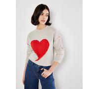 Apricot Apricot Natural Big Heart & Neon Whipstitch Jumper