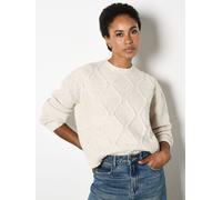 Apricot Apricot Natural Cable Front Chunky Crop Jumper