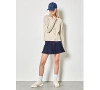 Apricot Apricot Natural Cable Knit Button-Down Cardigan