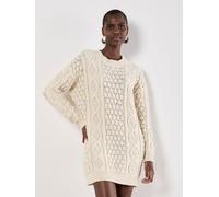 Apricot Apricot Natural Cable Knit Oversized Jumper Dress Natural M (EU 40-42)