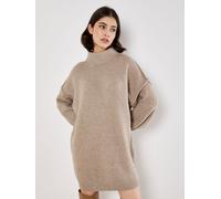 Apricot Apricot Natural Fuzzy Oversized Mock Neck Jumper Dress Natural L (EU 44-46)