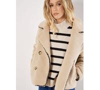 Apricot Apricot Natural Teddy Blanket Stitch Edge Jacket