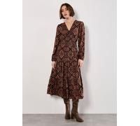 Apricot Apricot Orange Empire Smock Waist Tiered Dress Orange 8