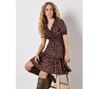 Apricot Apricot Orange Floral Print Blooms Ditsy Smock Dress Orange 10