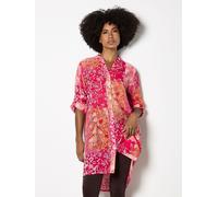Apricot Apricot Pink Folk Patchwork High Low Tunic Top