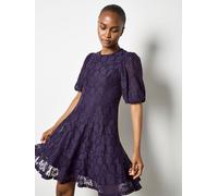 Apricot Apricot Purple Floral Lace Puff Sleeve Dress Purple EU 38 (UK 10)