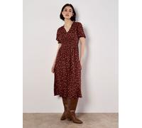 Apricot Apricot Red Ditsy Smocked Waist Tea Dress Red 10