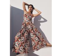 Apricot Apricot Red Ikat Floral Print Bardot 100% Cotton Jumpsuit