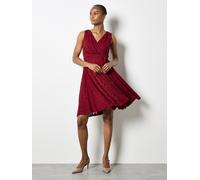 Apricot Apricot Red Lace V-Neck Fit & Flare Belted Dress Red EU 40 (UK 12)