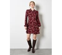 Apricot Apricot Red Pressed Leaf V-Shape Dress Red EU 42 (UK 14)