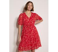 Apricot Apricot Red Silhouette Leaf Drawstring Mini Dress Red EU 40 (UK 12)