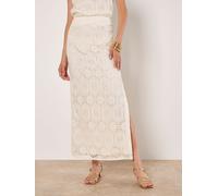 Apricot Apricot White Tile Crochet Maxi Skirt White 8