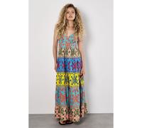 Apricot Apricot Yellow Multi Tier Pineapple Print 100% Cotton Dress Yellow 18