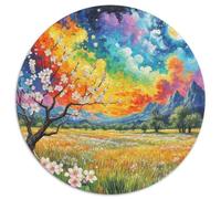 Apricot Blossom, Puzzle Immersif Circulaire avec, 1000 Pièces pour Adultes en Quête De Concentration 1000pcs (67.5x67.5cm)