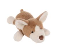 Apricot Lamb Corgi Chien en peluche menteur pour enfants, doudou doux et mignon pour bébé fille et garçon, chien Corgi menteur moelleux, marron, 33 cm