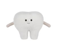 Apricot Lamb Dents Jouets en peluche pour enfants, doudou mignon doux pour bébé fille et garçon, dents duveteuses, blanc, 15 cm
