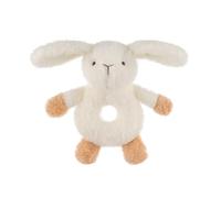 Apricot Lamb Hochet à anneau doux pour bébé - Jouet à tenir et à secouer avec son - Animal en peluche pour nouveau-nés et bébés de plus de 0 mois (lapin marron, 15,2 cm)