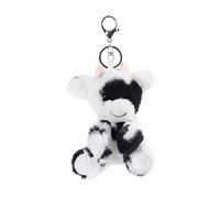 Apricot Lamb Joli porte-clés vache remplie de 12,5 cm - Pendentif en peluche vache avec anneau pour porte-clés, porte-clés et porte-clés - pour enfants - Pendentif pour sac d'école (blanc), Blanc.,