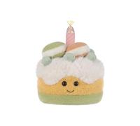 Apricot Lamb Macaron - Jouet en peluche pour enfants - Doux et mignon - Pour bébé fille et garçon - Gâteau moelleux - Jaune - 18 cm