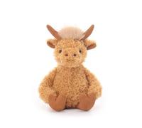 Apricot Lamb Peluche innocente de vache des Highlands pour enfants, doudou doux et mignon pour bébé fille et garçon, marron, 18 cm