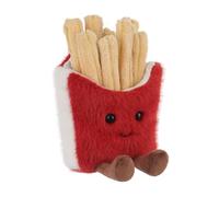 Apricot Lamb Pommes Frites Alimentaire Peluche pour Enfants Doudou Mignon pour Bébé Fille et Garçon, Pommes Duveteuses Jaune Rouge 17 cm