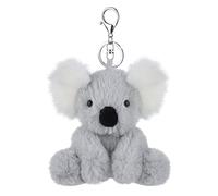 Apricot Lamb Porte-clés en peluche koala 12 cm, porte-bonheur, cadeaux pour petite amie ou ami, porte-clés de voiture, cadeau pour permis de conduire, femmes, filles, enfants, gris, 12cm