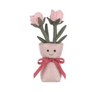 Apricot Lamb Rose Vase Jouets en Peluche pour Enfants Doudou Mignon pour Bébé Fille et Garçons Vase Moelleux Fleur Rose 30 cm