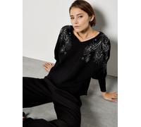 Apricot Pull à plumes en diamant Apricot