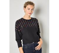 Apricot Pull-over mélange de couleurs / noir, Taille XS