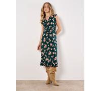 Apricot Robe Apricot mi-longue à fleurs picturales Vert 36