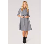 Apricot Robe chemise en Coton à Rayure Apricot nouée sur le devant Bleu EU 44 (UK 16)