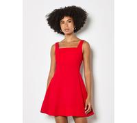 Apricot Robe courte ajustée et évasée en crêpe Apricot Rouge EU 44 (UK 16)