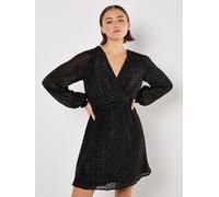 Apricot Robe enveloppante Apricot en jacquard à chevrons Noir EU 38 (UK 10)