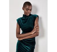 Apricot Apricot Green Velvet Cowl Neck Ruched Dress Green EU 42 (UK 14)